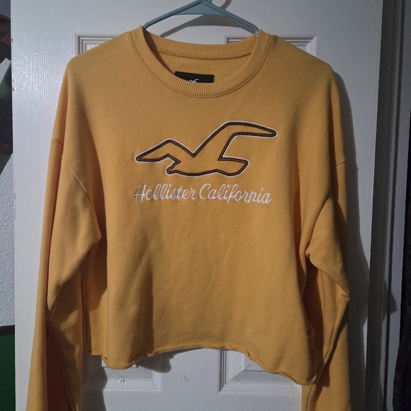 Hollister Tops - Hollister California Mustard Cropped Hoodie
